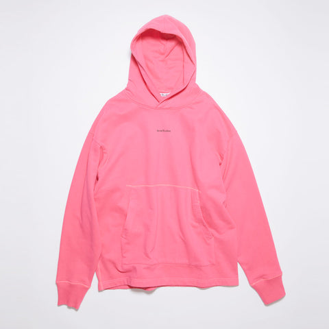 Acne Studios Franklin H Stamp Hoodie Neon Pink