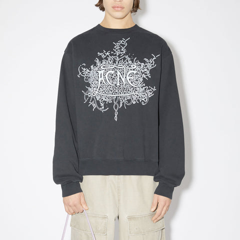 Acne Studios Glow In The Dark Logo Sweater Faded Black