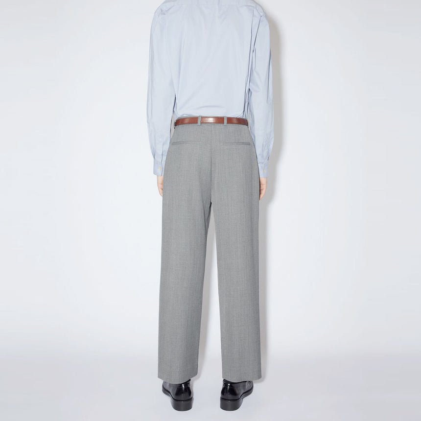 Acne Studios Wool Blend Trousers Dark Grey Melange