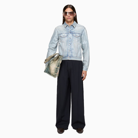 Acne Studios Pinstripe Trousers Navy