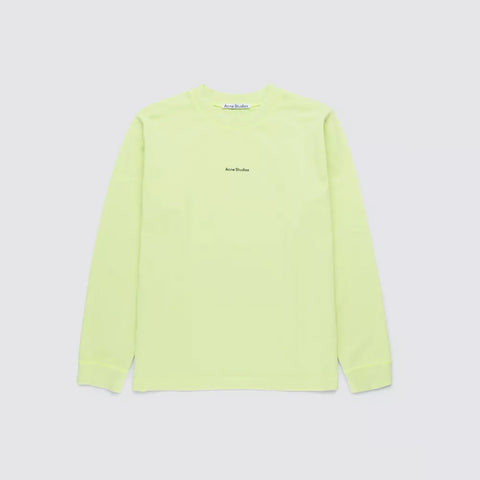 Acne Studios Logo Long Sleeve T-Shirt Fluo Green