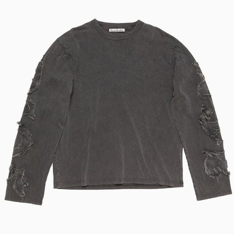Acne Studios Logo Long Sleeve Top Faded Black