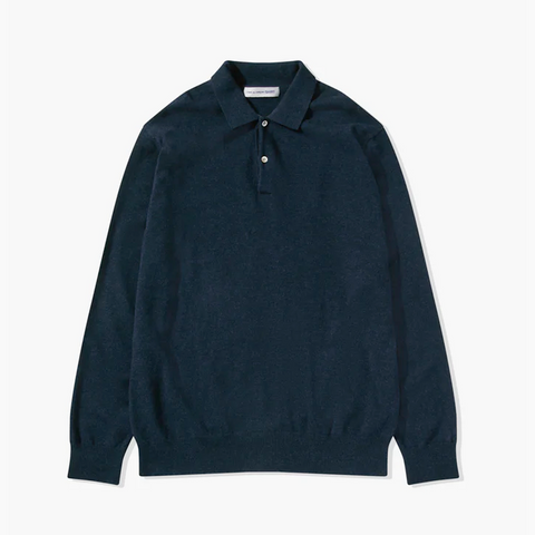 Comme des Garçons SHIRT Long Sleeve Polo Shirt Navy