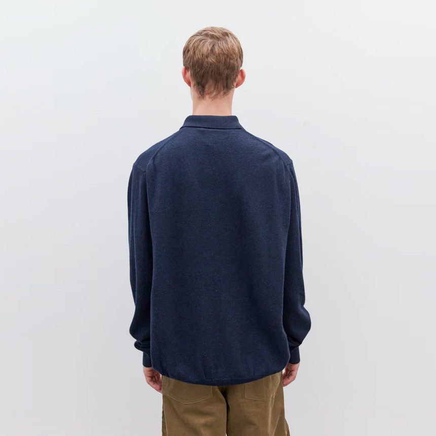 Comme des Garçons SHIRT Long Sleeve Polo Shirt Navy