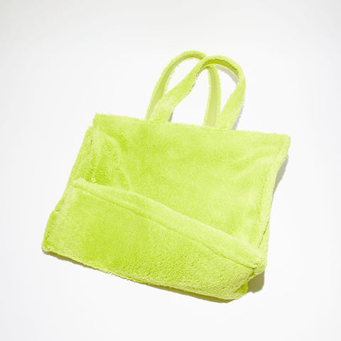 Acne Studios Furry Logo Shoulder Bag Lime Green