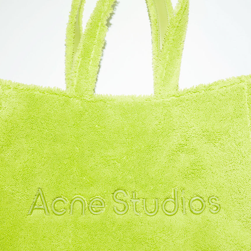 Acne Studios Furry Logo Shoulder Bag Lime Green