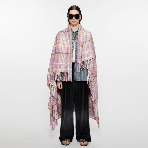 Acne Studios Oversized Plaid Scarf Blanket Violet Purple