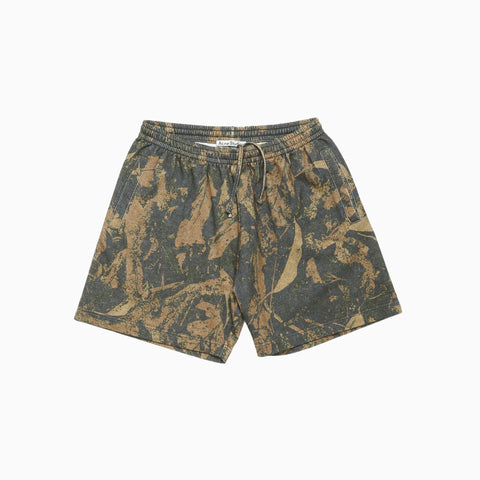 Acne Studios Printed Fleece Shorts Mud Brown Camo
