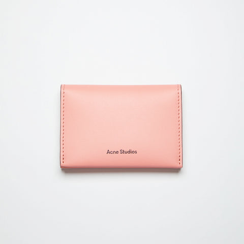 Acne Studios Folded Leather Card Holder Salmon Pink