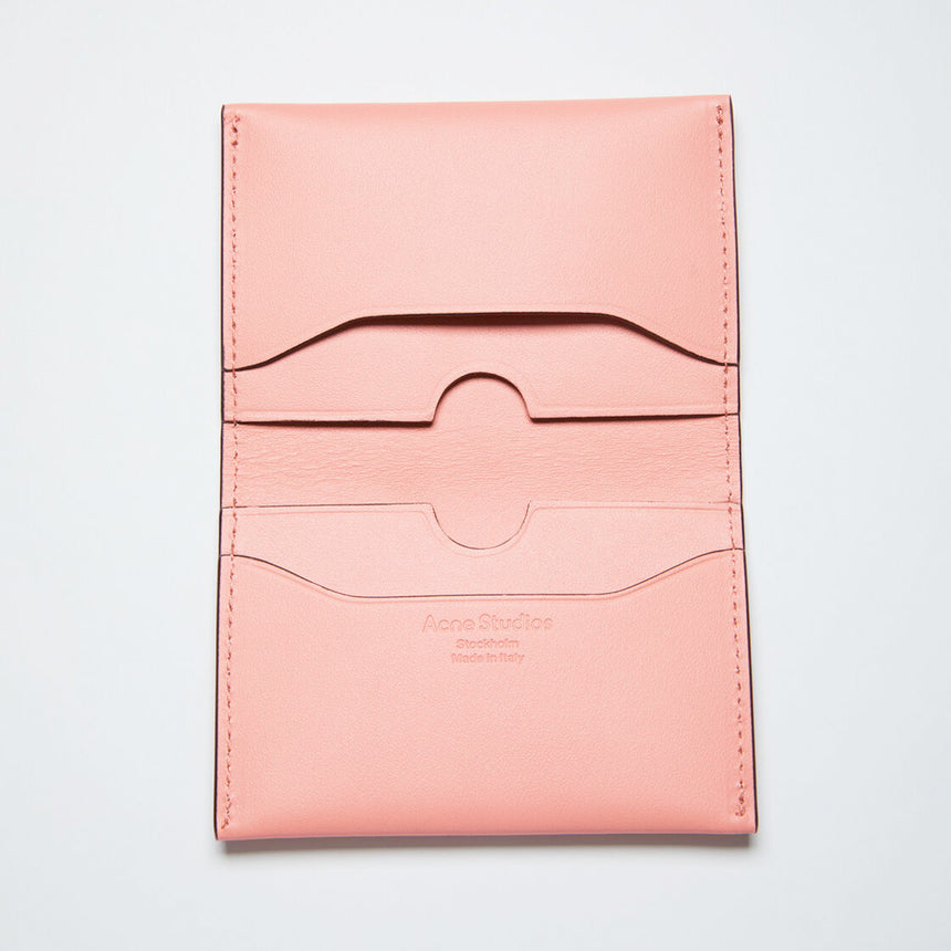 Acne Studios Folded Leather Card Holder Salmon Pink