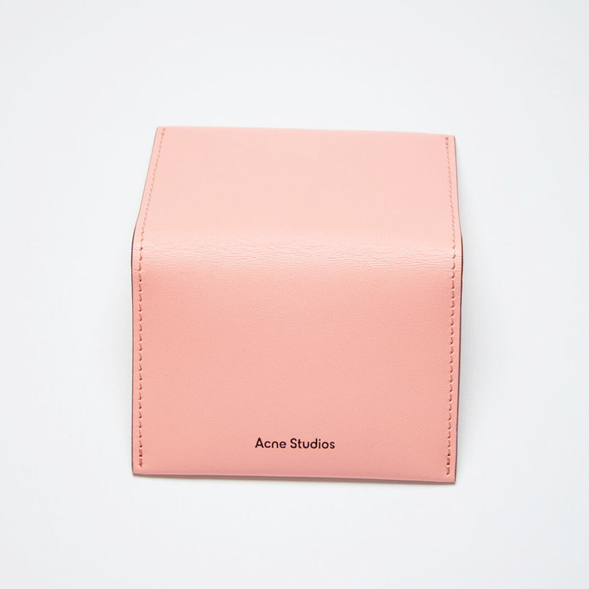 Acne Studios Folded Leather Card Holder Salmon Pink