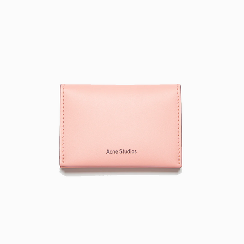 Acne Studios Folded Leather Card Holder Salmon Pink