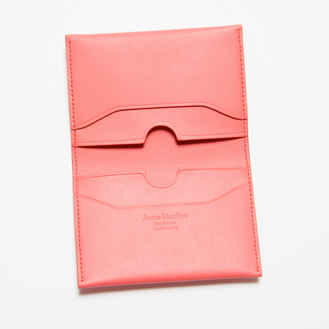 Acne Studios Folded Leather Wallet Electric Pink