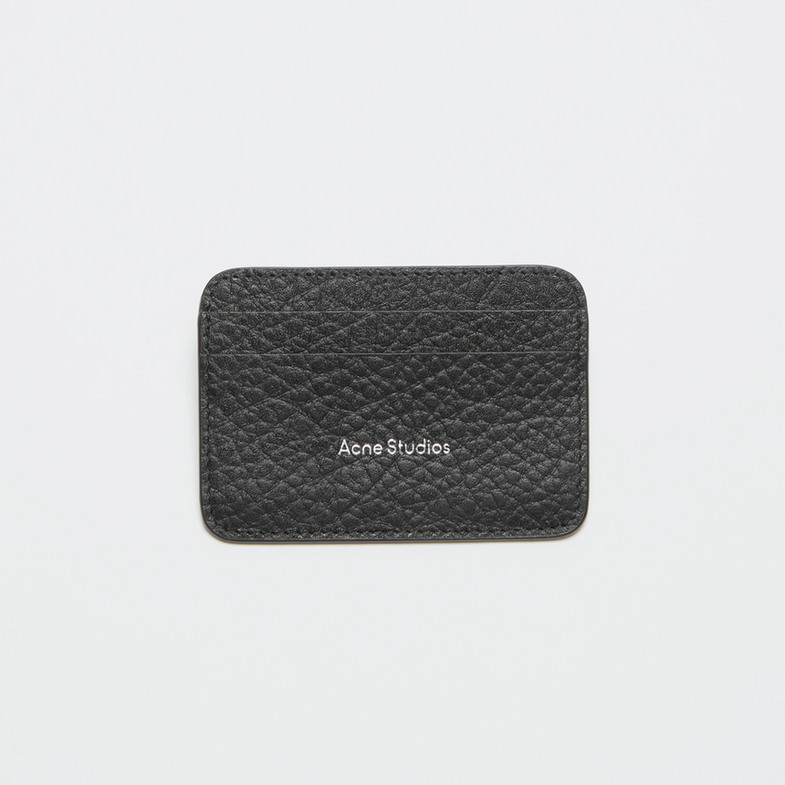 Acne Studios Grained Leather Card Holder Black