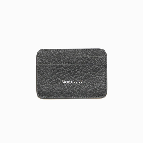 Acne Studios Grained Leather Card Holder Black