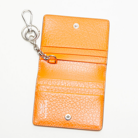 Acne Studios Folded Leather Wallet Bright Orange