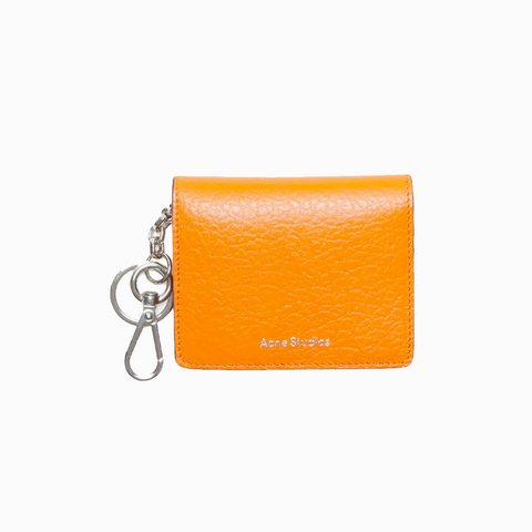 Acne Studios Folded Leather Wallet Bright Orange