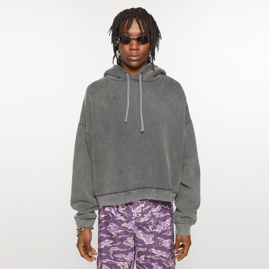 Acne Studios Hooded Sweater Logo Patch Faded Black