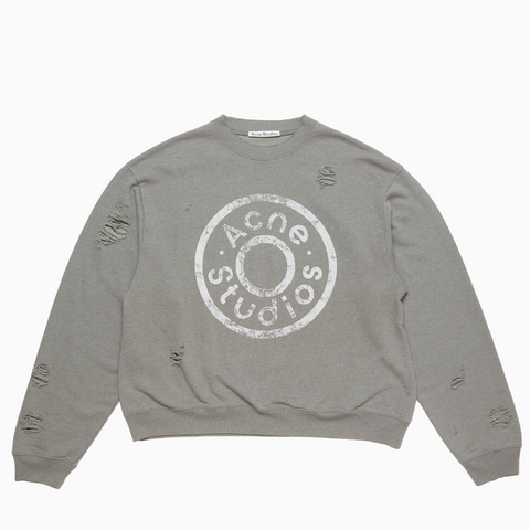 Acne Studios Sweater Printed Logo Moss Green