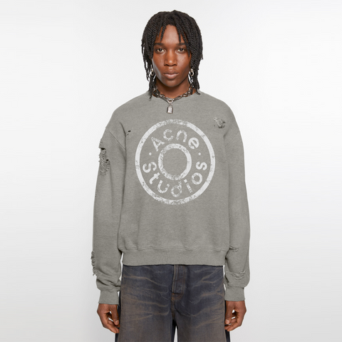 Acne Studios Sweater Printed Logo Moss Green