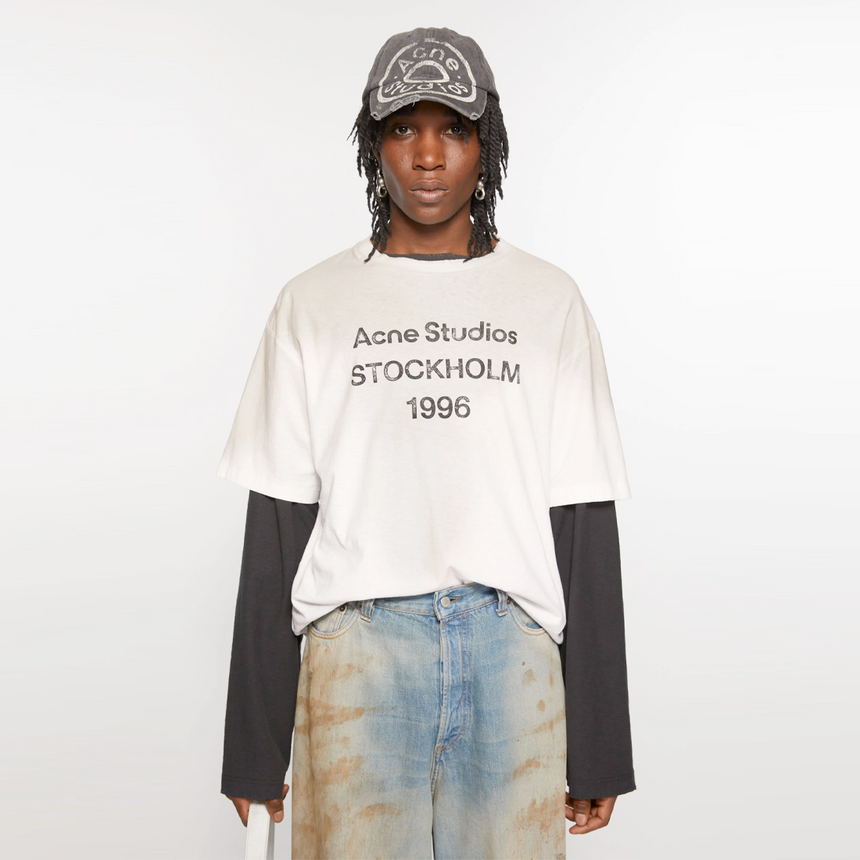 Acne Studios Logo T-Shirt Dusty White