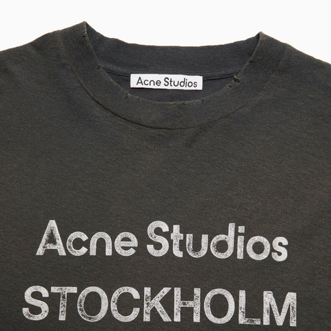 Acne Studios Logo T-Shirt Longsleeve Relaxed Faded Black