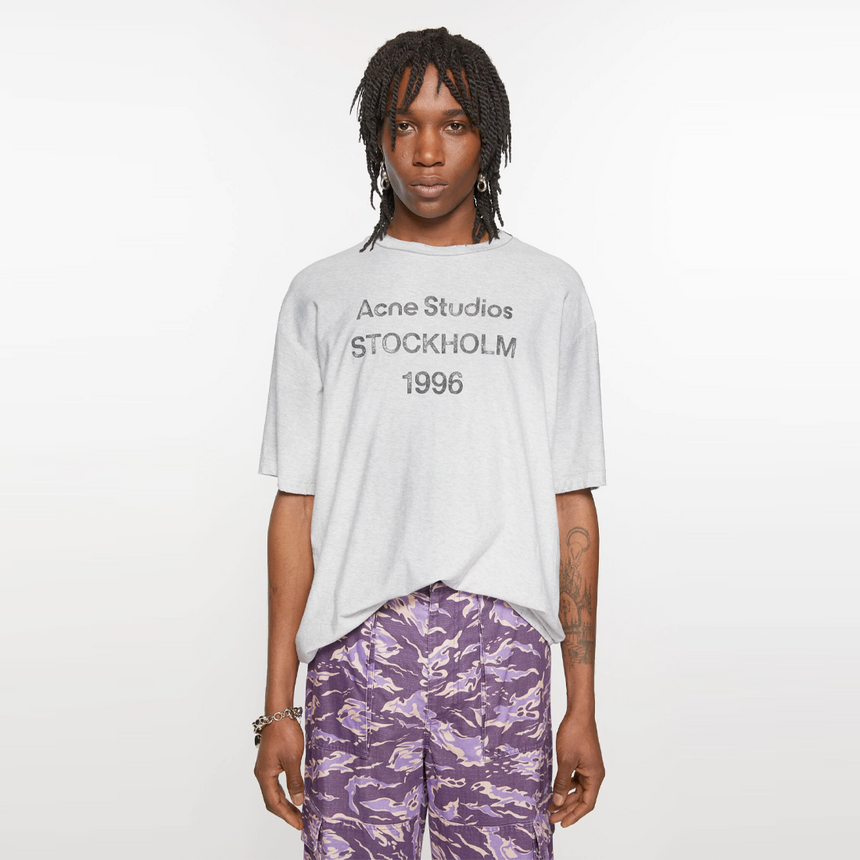 Acne Studios Logo T-Shirt Pale Grey