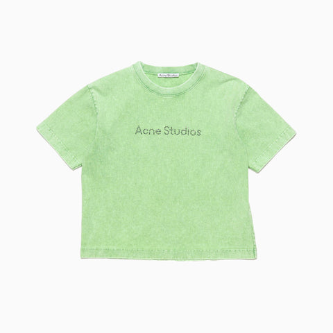 Acne Studios Detailed Relaxed Fit Logo T-Shirt Bright Green