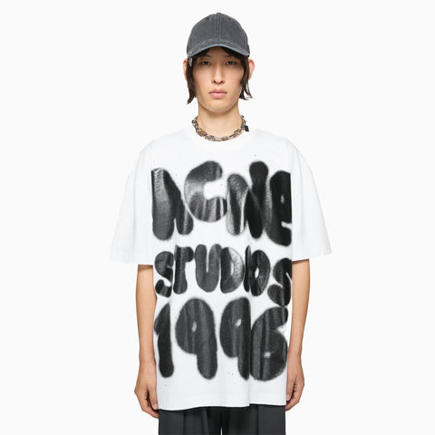 Acne Studios Logo T-Shirt Relaxed Unisex Fit Optic White