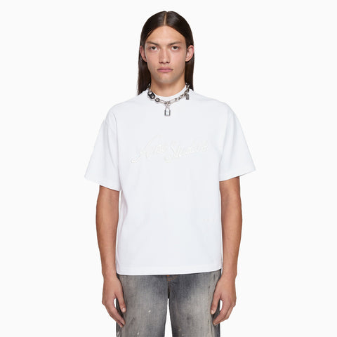 Acne Studios Logo T-Shirt Relaxed Fit Optic White
