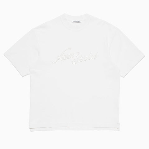 Acne Studios Logo T-Shirt Relaxed Fit Optic White
