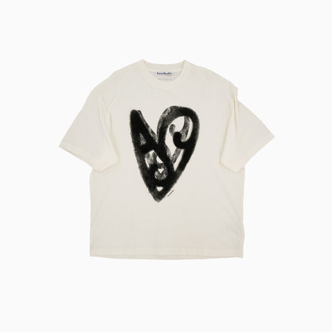 Acne Studios Logo T-Shirt Relaxed Fit Optic White
