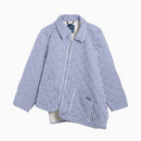 Comme des Garçons SHIRT x Lavenham Asymmetric Quilted Striped Jacket Blue