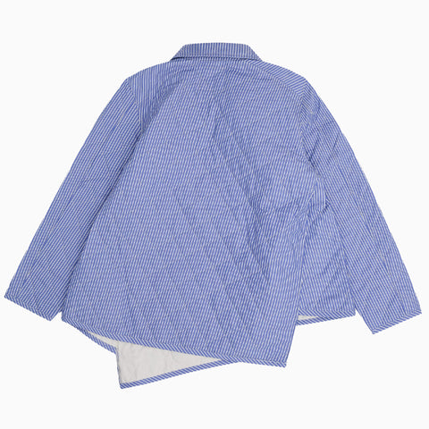 Comme des Garçons SHIRT x Lavenham Asymmetric Quilted Striped Jacket Blue