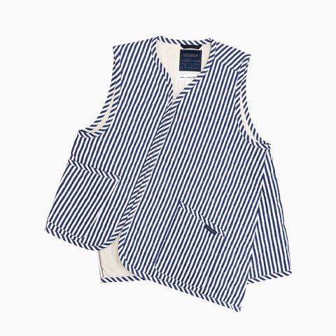 Comme des Garçons SHIRT x Lavenham Assymetric Thornham Stripe Vest Blue