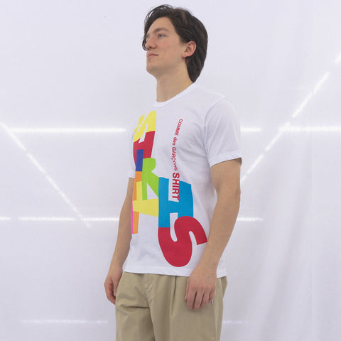 Comme des Garçons SHIRT Graphic Printed Knit T-Shirt White