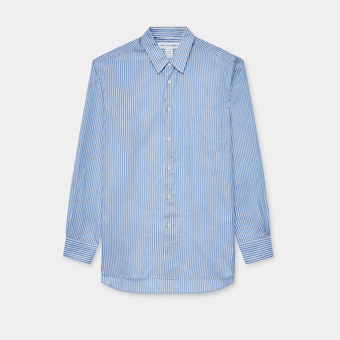 Comme des Garcons SHIRT Cupro Striped Shirt Blue