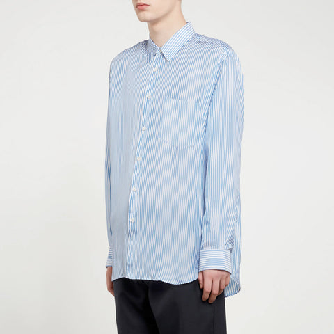 Comme des Garcons SHIRT Cupro Striped Shirt Blue