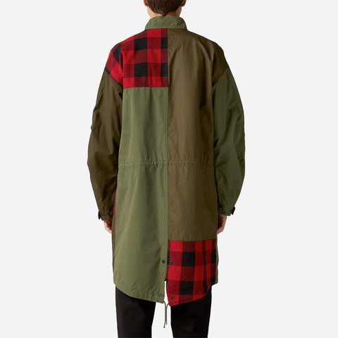 Comme des Garçons HOMME Cotton Patchwork Coat Olive