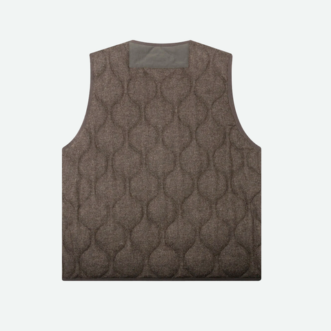 Comme des Garçons HOMME Wool Herringbone Quilted Vest Khaki