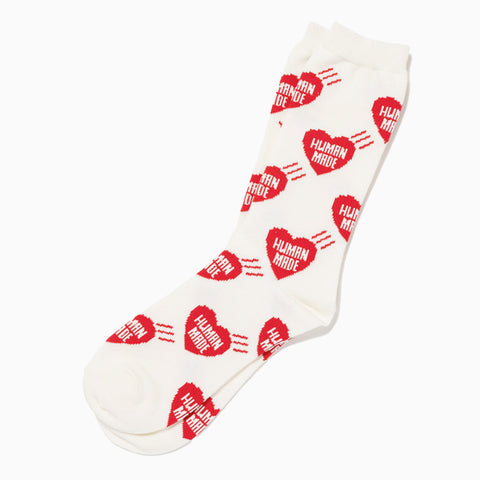 Human Made Heart Socks White