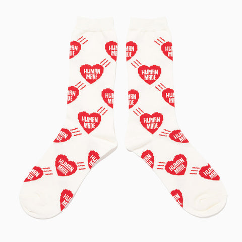 Human Made Heart Socks White