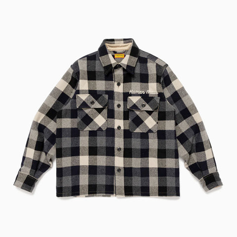 Human Made Wool Check Shirt Jacket Black