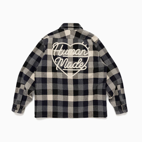 Human Made Wool Check Shirt Jacket Black