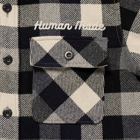 Human Made Wool Check Shirt Jacket Black