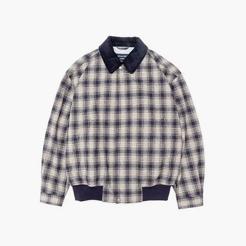 Comme des Garçons HOMME Cotton Flannel Checker Blouson Navy / Beige