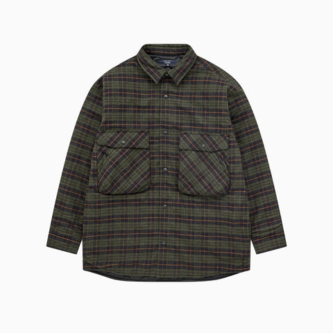 Comme des Garçons HOMME Quilted Check Shirt Green