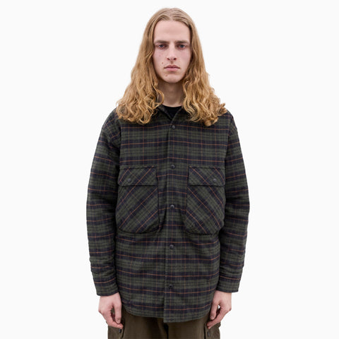 Comme des Garçons HOMME Quilted Check Shirt Green