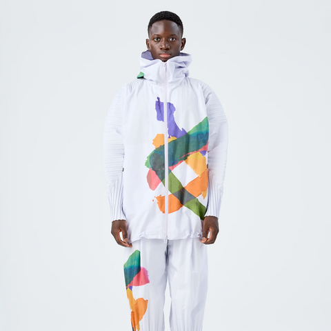 Homme Plissé Issey Miyake Cascade Picturesque Jacket Ivory