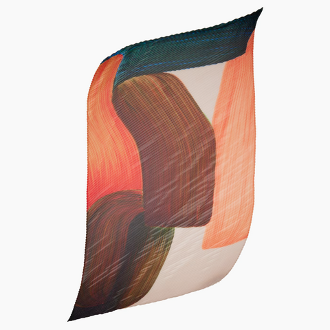 Homme Plissé Issey Miyake Pleated RB Printed Scarf Salmon Multicolor